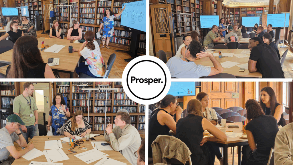 Collage of photos from the University of Liverpool 2025 Prosper cohort end event